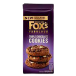 FOX'S FABULOUS TRIPLE CHOCOLATE COOKIES 180G